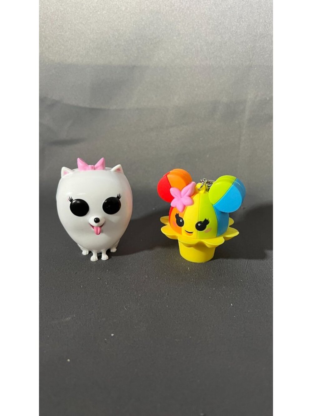 Set Of 2 Adorable Collectible Toys - Dog & Rainbow Mouse
